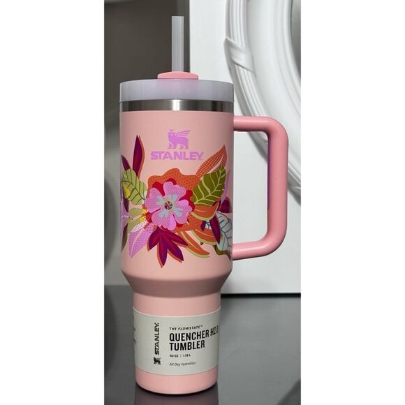 Stanley Quencher H2.0 FlowState Tumbler 40oz, SORBET TROPIC FLOWERS - Picture 1 of 4